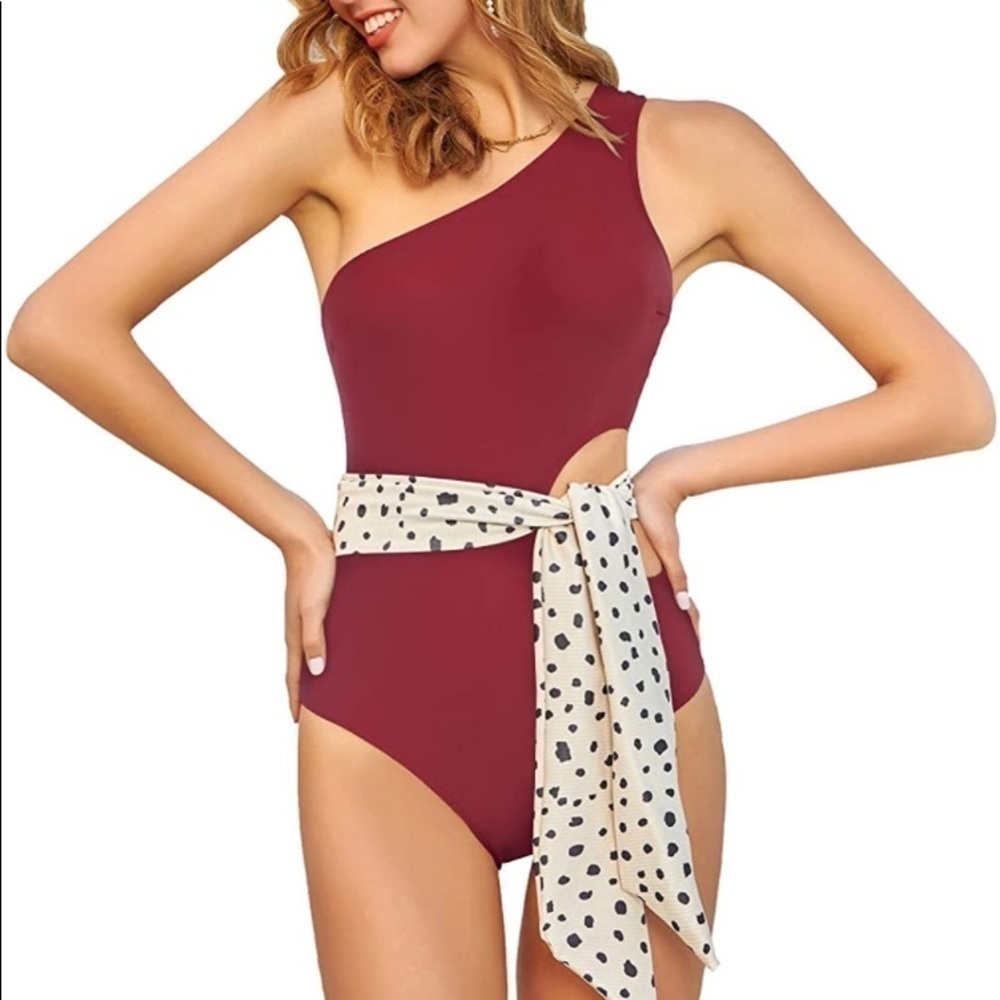 NWT-GRACE KARIN-ONE SHOULDER SWIMSUIT